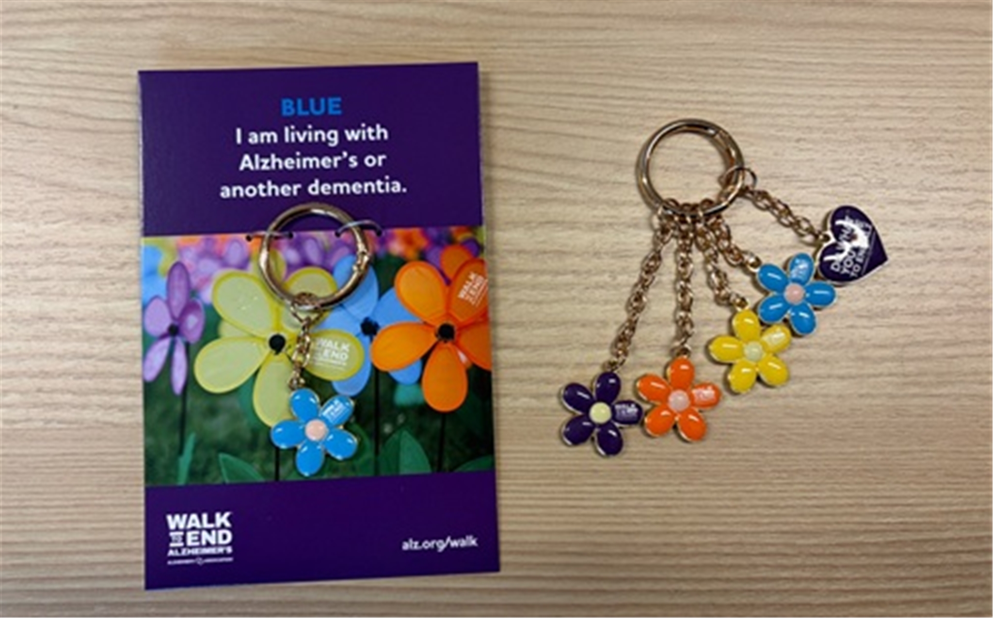 Walk Promise Garden Flower Bag Charm-Blue